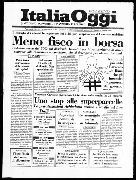 Italia oggi : quotidiano di economia finanza e politica